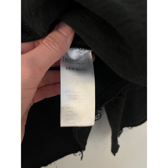 Der Rohe Black Long Sleeve Raw Hem Top Sz M - Picture 4 of 5